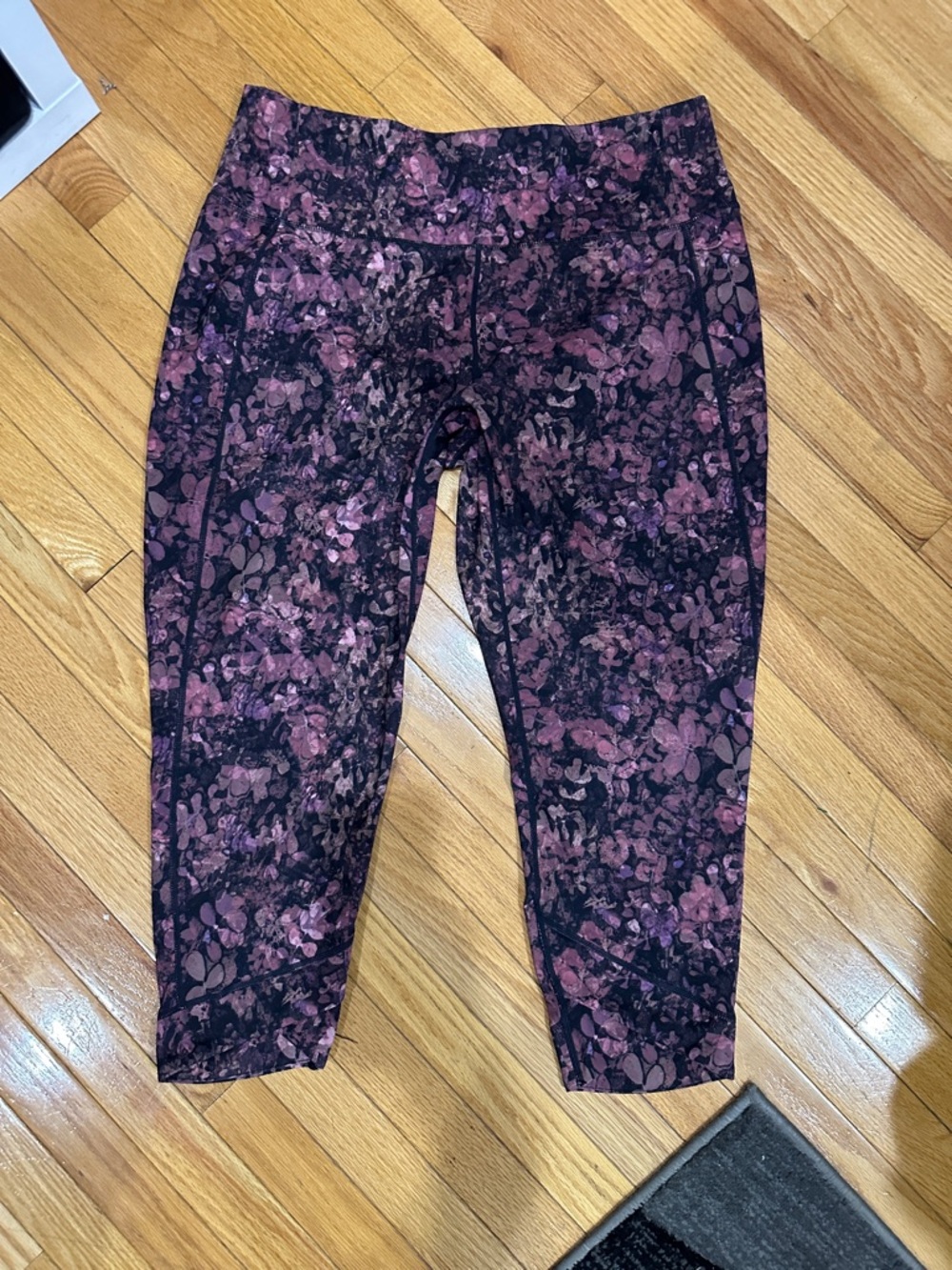 RBX Purple Floral Print Crop Leggings